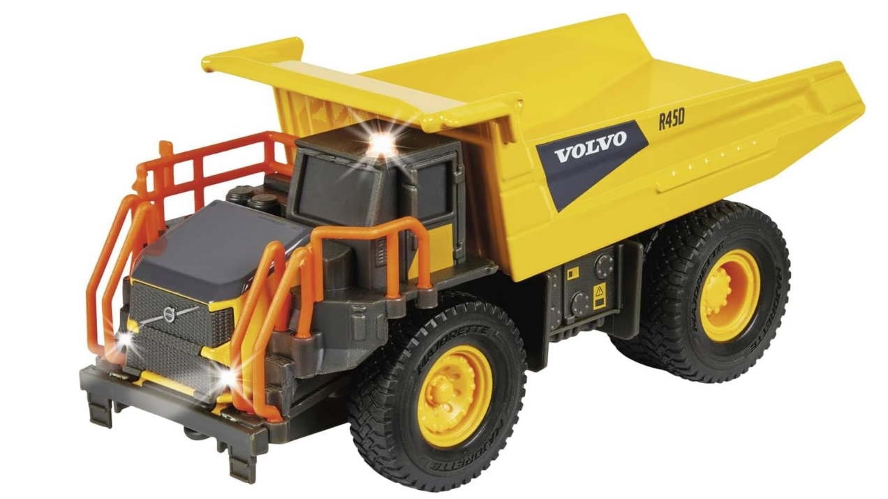 Majorette, Camion Volvo Rigid Hauler cm 20, 213723000, 3 anni,Giallo E Nero