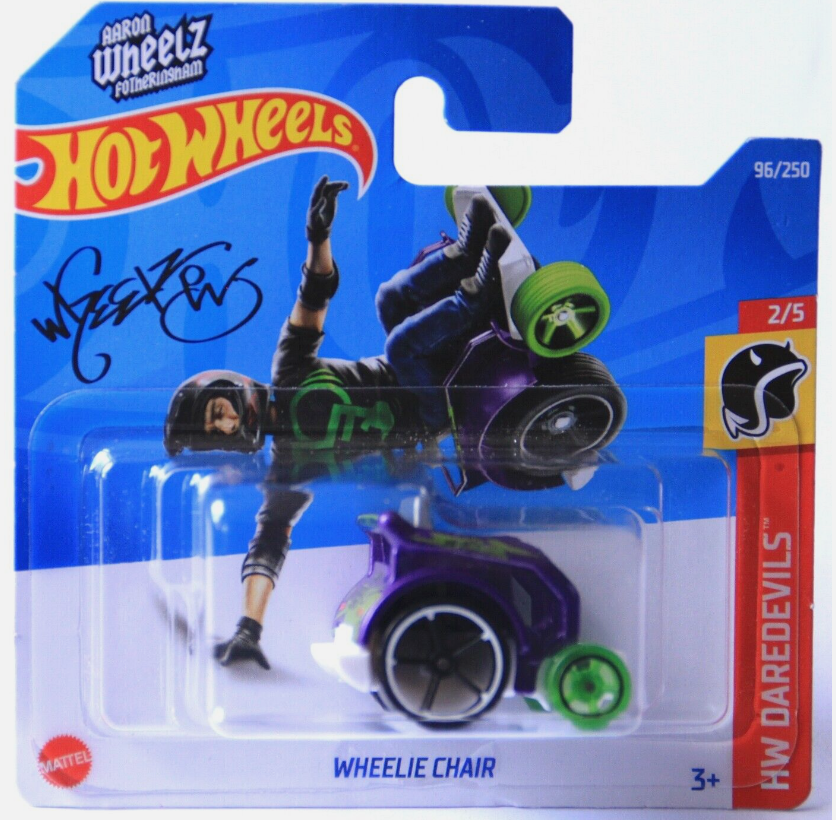 Hot Wheels Wheelie Chair sedia a rotelle veicolo acrobatico viola 96/250 2022 HCX08 Scala 1:64 Edizione Limitata
