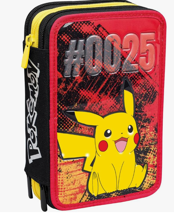 Seven Pokèmon Astuccio Pikachu 3 zip completo di tutto