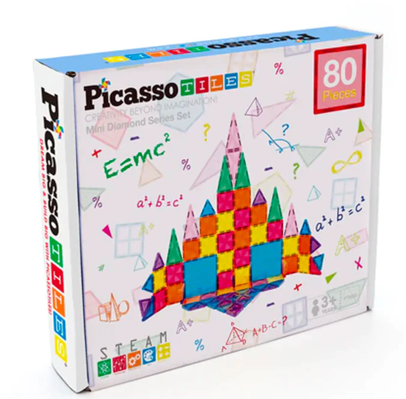 Picasso Tiles  Costruzioni Magnetiche con Pannelli magnetici 80 pezzi