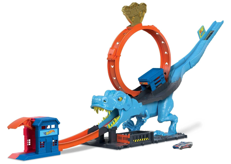 Hot Wheels City Pista T-rex con una macchinina inclusa