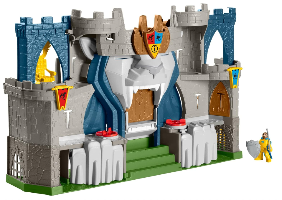 Fisher-Price Imaginext - Playset Castello del Leone con Personaggi a Tema Medievale, con Fortificazioni, Torre e Prigione