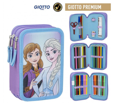 Astuccio 3 Zip Disney Frozen Completo (pennarelli Giotto)