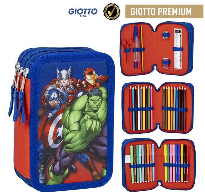 Astuccio 3 Zip Avengers Completo (pennarelli Giotto)