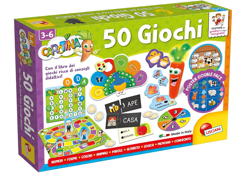 Liscianigiochi Carotina 50 Giochi Per Bambini, 3-6 anni 76710