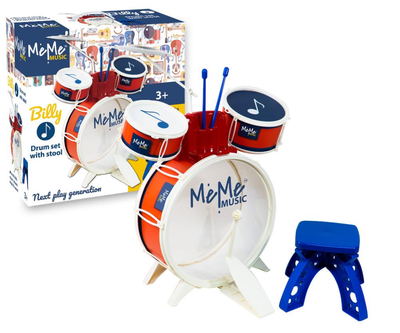 Batteria giocattolo Billy Drum Set con bacchette e sgabello
