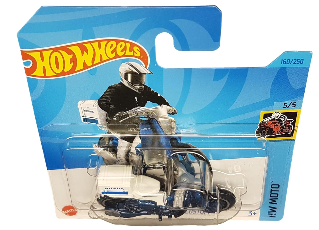 Hot Wheels - Honda Super Cub Custom - HW Moto 5/5 - HKK33 - Short Card - Moto - Blu scuro metallizzato - Mattel 2023 - 1:64