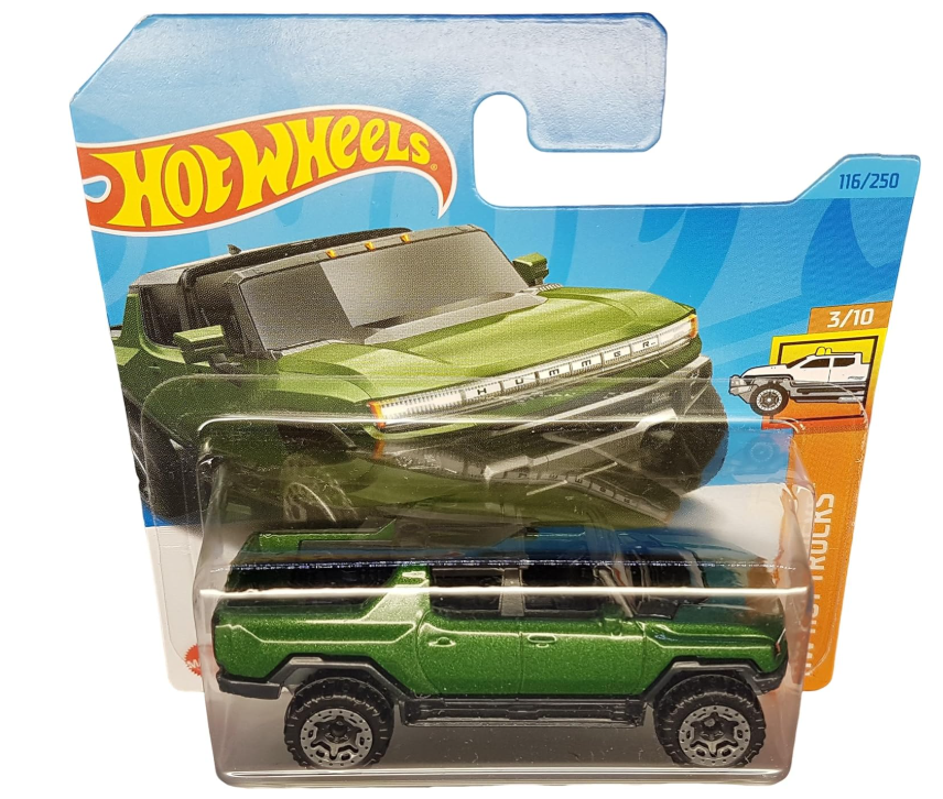 Hot Wheels - GMC Hummer EV - HW Hot Trucks 3/10 - HKK58 - Short Card - GM - verde scuro metallizzato - Mattel 2023-1:64