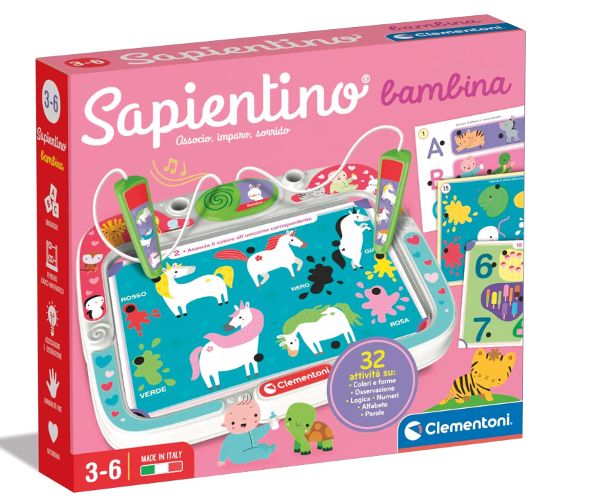 Clementoni Sapientino Bambina - Gioco Educativo Elettronico Parlante Bambini 3 Anni