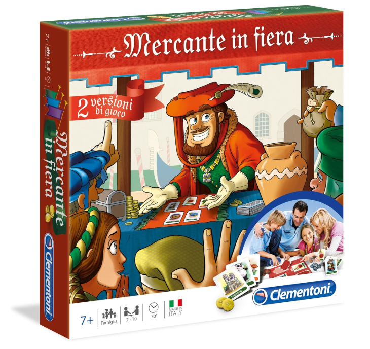 Clementoni - Mercante in Fiera, Giochi da Tavolo per Bambini 7+ Anni e Tutta la Famiglia, 2-10 Giocatori