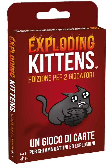 Asmodee Exploding Kittens, Edizione per 2 Giocatori, Gioco da Tavolo, 7+ Anni, Edizione in Italiano