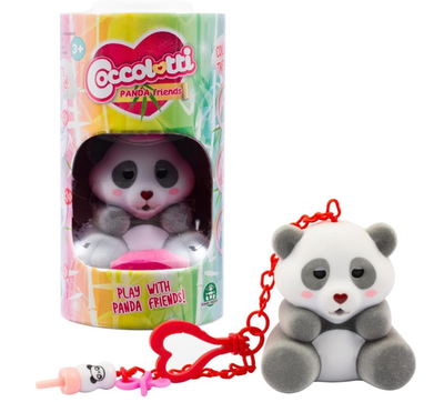 Coccolotti Panda Friends "Artur" Orsetto con biberon e porta chiavi con luci e suoni, funzioni speciali