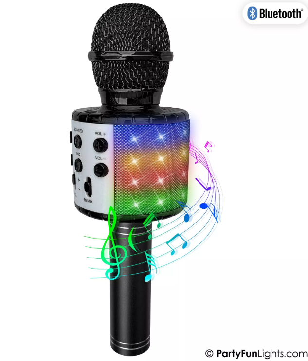 Microfono karaoke Bluetooth con effetti di luce e altoparlante