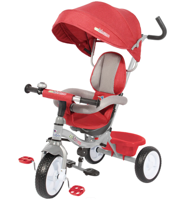 Triciclo Passeggino per Bambini 86x50x98 cm con Parasole Colibrino Denim Rosso