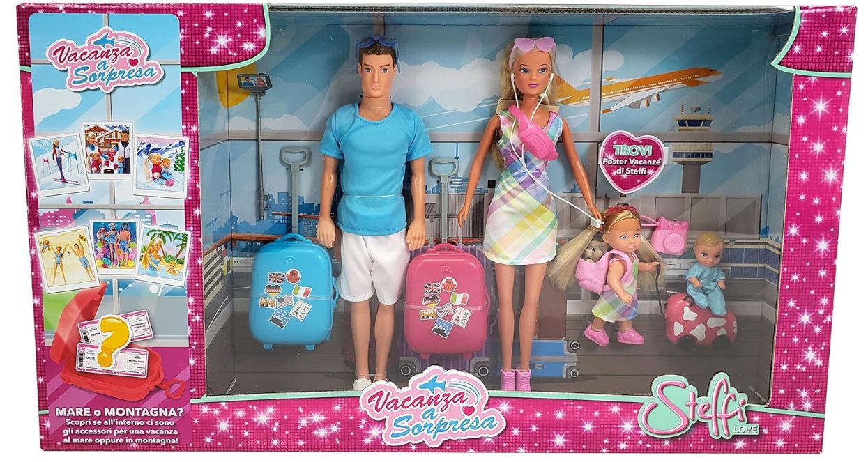 Simba - Steffi Love Vacanza a Sorpresa, con destinazione a sorpresa e tanti accessori 4 bambole Simba - Steffi Love Vacanza a Sorpresa, con destinazione a sorpresa e tanti accessori 4 bambole