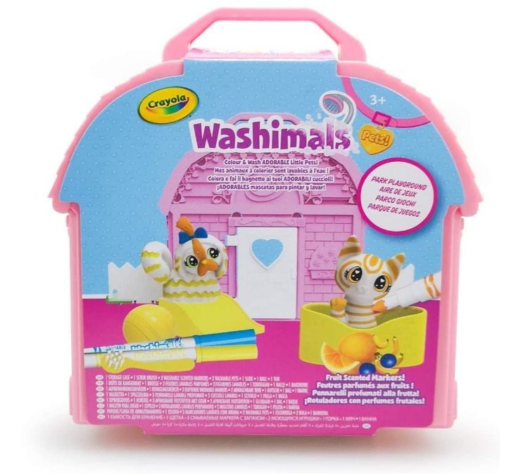 CRAYOLA Washimals Pets - Set Attività Colora Lava Ricolora con Cuccioli, Ambientazione Parco Giochi, Età Consigliata: da 3 Anni