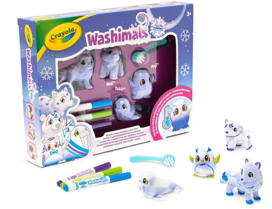 CRAYOLA - Washimals Arctic Adventure- Set Attività, per Colorare e Fare Il Bagnetto ai Cuccioli, Gioco e Regalo per Bambini, da 3 Anni