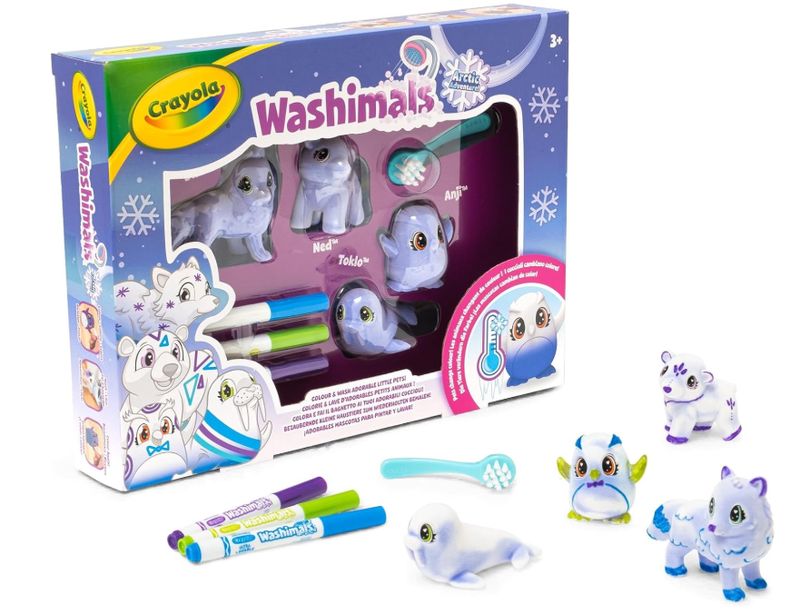 CRAYOLA - Washimals Arctic Adventure- Set Attività, per Colorare e Fare Il Bagnetto ai Cuccioli, Gioco e Regalo per Bambini, da 3 Anni