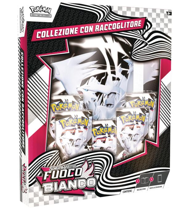 Pokémon: collezione con raccoglitore dell’espansione Scarlatto e Violetto - Fuoco Bianco del GCC Pokémon (raccoglitore con Reshiram e cinque buste di espansione) Pokémon: collezione con raccoglitore dell’espansione Scarlatto e Violetto - Fuoco Bianco del GCC Pokémon (raccoglitore con Reshiram e cinque buste di espansione)