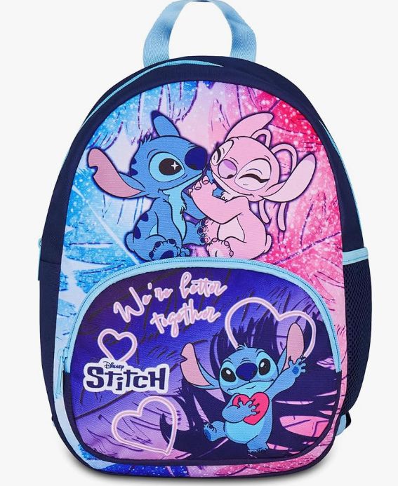 Seven Lilo & Stitch Zainetto Asilo, Blu, Tasca Frontale con Zip, Tasca per Borraccia, Asilo e Tempo Libero