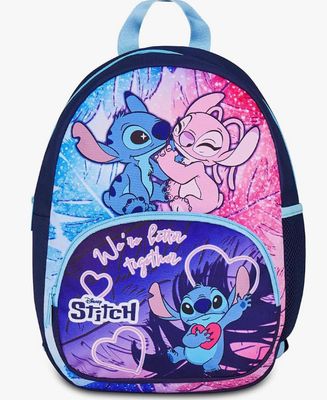 Seven Lilo & Stitch Zainetto Asilo, Blu, Tasca Frontale con Zip, Tasca per Borraccia, Asilo e Tempo Libero