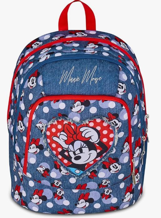 Seven Minnie Zaino Scuola Doppio Scomparto, Blu, Tasca per Borraccia, 29 L, Scuola Elementare, Bambina