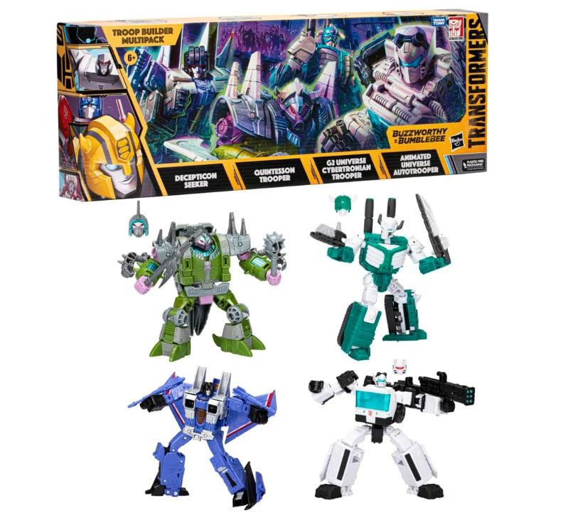 Hasbro - Transformers - Buzzworthy Bumblebee Troop Builder Multipack  con 4 robot Trasformabili Inclusi