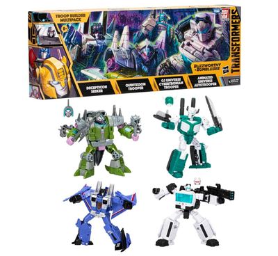Hasbro - Transformers - Buzzworthy Bumblebee Troop Builder Multipack  con 4 robot Trasformabili Inclusi
