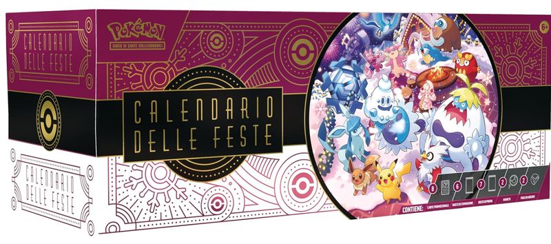 Pokémon: calendario delle feste del GCC Pokémon 2025 (otto carte olografiche, sei buste di espansione, sette buste di prova e tanto altro)