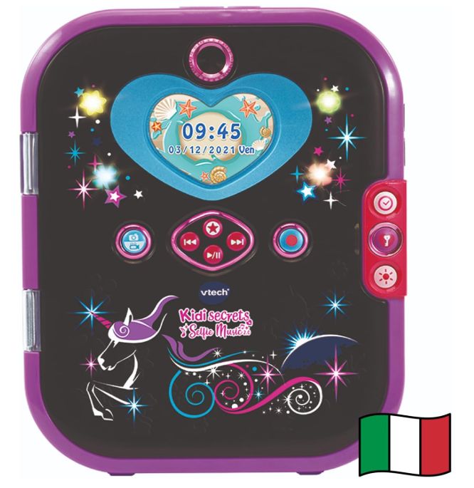 VTech KidiSecrets Selfie Music 2.0 Black Version, Diario Segreto Interattivo per Bambini con Doppia Fotocamera e MP3, Diario Elettronico con Tastiera, Lingua Italiana, Batterie Incluse, 6+ Anni VTech KidiSecrets Selfie Music 2.0 Black Version, Diario Segreto Interattivo per Bambini con Doppia Fotocamera e MP3, Diario Elettronico con Tastiera, Lingua Italiana, Batterie Incluse, 6+ Anni