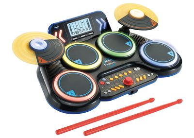 VTech Kidi DJ Drums, Batteria Elettronica per Bambini con Pad Luminosi, Giochi Musicali, Modalità Bluetooth e Microfono Integrato, Bacchette Incluse, Lingua Italiana, Batterie Incluse, 6+ Anni VTech Kidi DJ Drums, Batteria Elettronica per Bambini con Pad Luminosi, Giochi Musicali, Modalità Bluetooth e Microfono Integrato, Bacchette Incluse, Lingua Italiana, Batterie Incluse, 6+ Anni