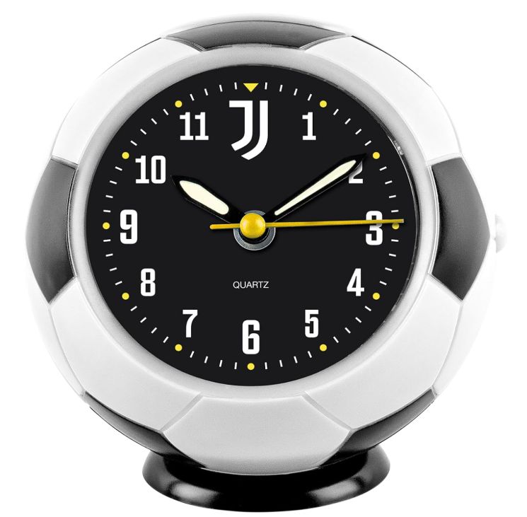 Seven Sveglia pallone da calcio JUVENTUS al quarzo con movimento continuo, Prodotto ufficiale, Calcio, Idea regalo bambini e adulti
