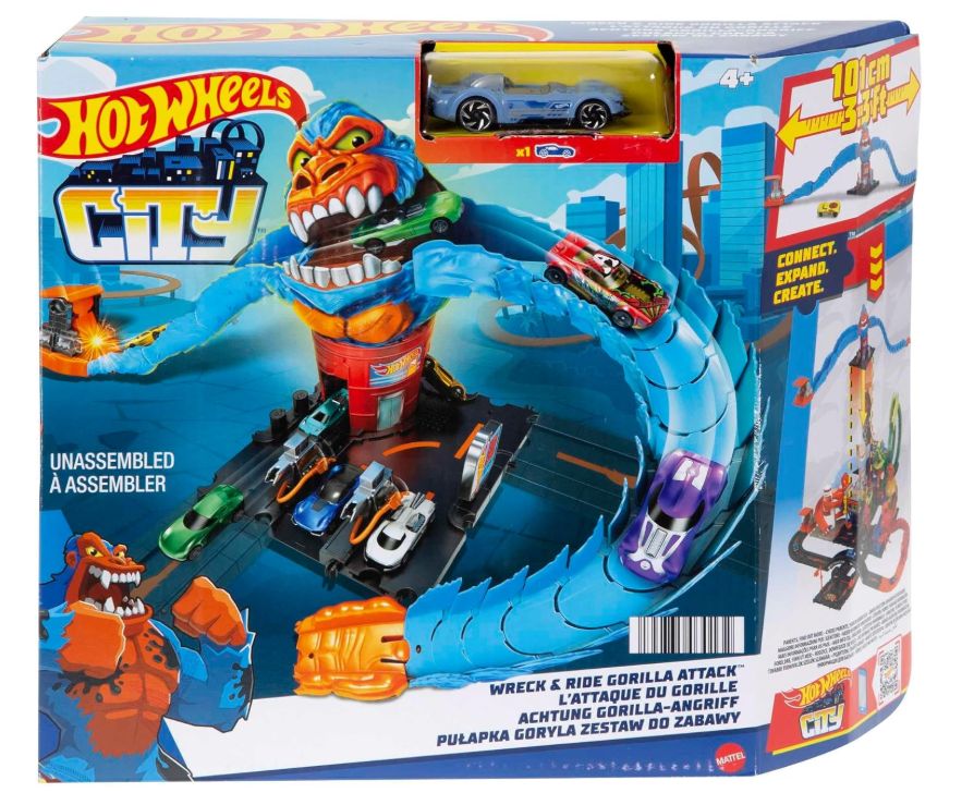 Hot Wheels - City Gorilla Attacco Distruttivo, Playset a Tema Stazione di Servizio con 1 Macchinina, Giocattolo per Bambini 4+ Anni, HDR30 Hot Wheels - City Gorilla Attacco Distruttivo, Playset a Tema Stazione di Servizio con 1 Macchinina, Giocattolo per Bambini 4+ Anni, HDR30