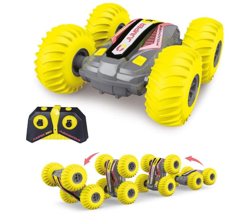 ODS - Radiocom Jumper 360, Macchina Radiocomandata Giocattolo Stile Stunt, 360° Di Evoluzione, Ruote in PVC, Radiocomando 2.4 Ghz, 7 Funzioni, Ricarica USB, Età +6 Anni