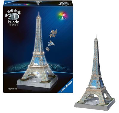 Ravensburger Puzzle 3D Inonics Torre Eiffel con LED da 216 Pezzi Modellismo Ravensburger Puzzle 3D Inonics Torre Eiffel con LED da 216 Pezzi Modellismo