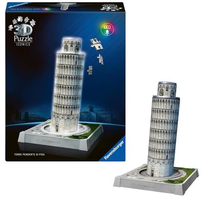 Ravensburger Puzzle 3D Iconics Torre di Pisa LED Modellismo 216 Pezzi Ravensburger Puzzle 3D Iconics Torre di Pisa LED Modellismo 216 Pezzi