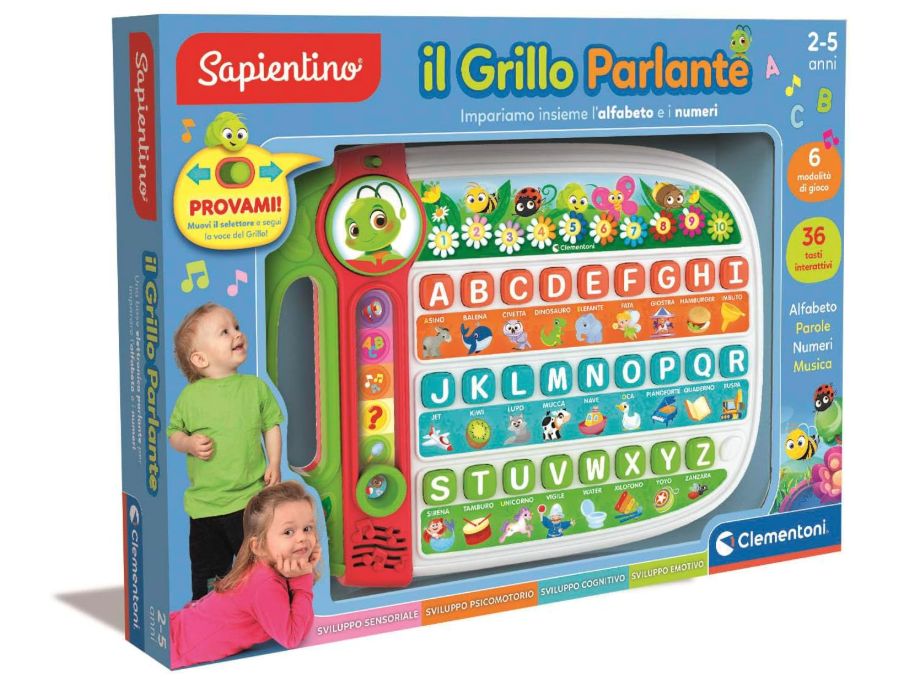 Clementoni Sapientino Alfabetiere Il Grillo Parlante ABC 36 Tasti Interattivi, 6 Modalità di Gioco impara Alfabeto, Parole, Numeri e Musica Lingua Italiana Clementoni Sapientino Alfabetiere Il Grillo Parlante ABC 36 Tasti Interattivi, 6 Modalità di Gioco impara Alfabeto, Parole, Numeri e Musica Lingua Italiana