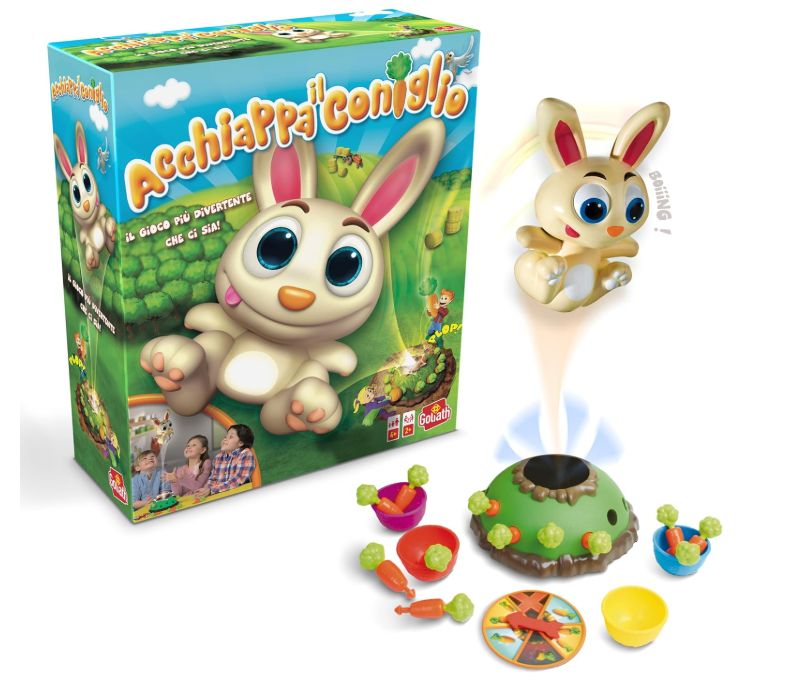 Goliath Acchiappa il Coniglio, Gioco di Società per Bambini e Bambine dai 4 Anni in su, Gioco d'Azione con Coniglio e Carote, Stimola i Riflessi