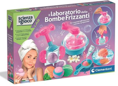 Clementoni Scienza e Gioco - Il Laboratorio delle bombe Frizzanti, Set Creazioni Effervescenti, Colorate e Profumate