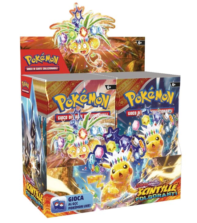 Pokémon GCC: espositore di buste dell’espansione Scarlatto e Violetto - Scintille Folgoranti, 36 buste di espansione