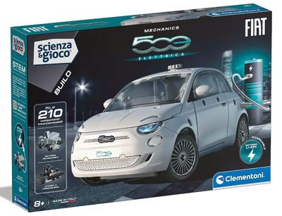 Clementoni Scienza E Gioco Build  Fiat 500 Elettrica, Modellino Auto In Miniatura