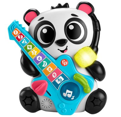 Fisher- Price Animal Band - Gina la Pandina Impariamo a Contare, panda interattivo per l'apprendimento con 10 tasti e 70 canzoni, luci, suoni e microfono, giocattolo per bambini, 9+ mesi, HYL03