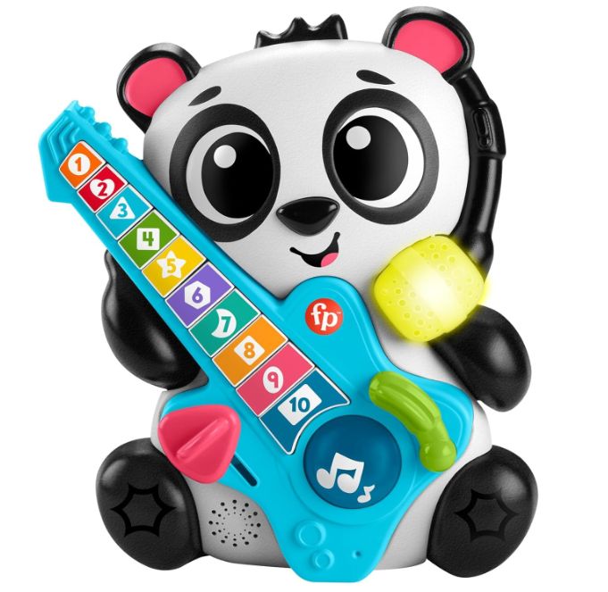 Fisher- Price Animal Band - Gina la Pandina Impariamo a Contare, panda interattivo per l'apprendimento con 10 tasti e 70 canzoni, luci, suoni e microfono, giocattolo per bambini, 9+ mesi, HYL03