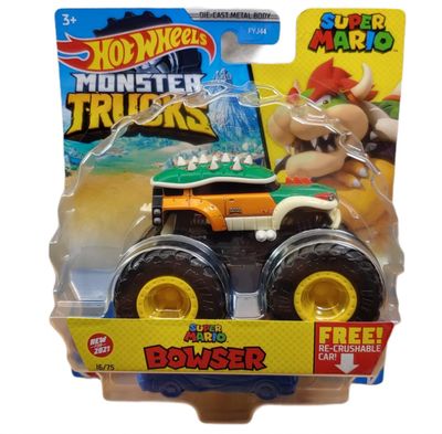 Hot Wheels Monster Trucks Super Mario Bowser Scala 1:64 Hot Wheels Monster Trucks Super Mario Bowser Scala 1:64