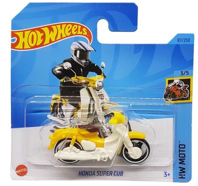 Hot Wheels - Honda Super Cub - HW Moto 3/5 - HKK32 - Short Card - Moto - Giallo - Mattel 2023 Edizione Limitata