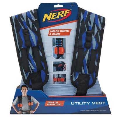 Hasbro Nerf Elite Gilet utilitario, Colore Blu E Grigio, Taglia Unica