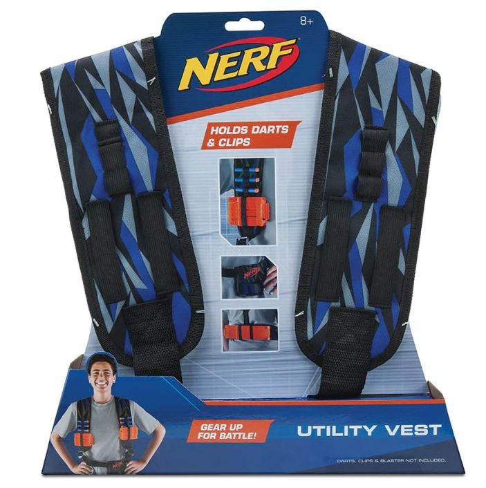 Hasbro Nerf Elite Gilet utilitario, Colore Blu E Grigio, Taglia Unica