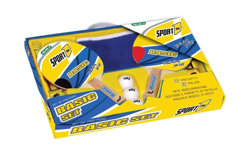 Sport One  Set Basic Ping Pong  Set con rete per tavolo da ping pong. Gioco per interno/esterno.