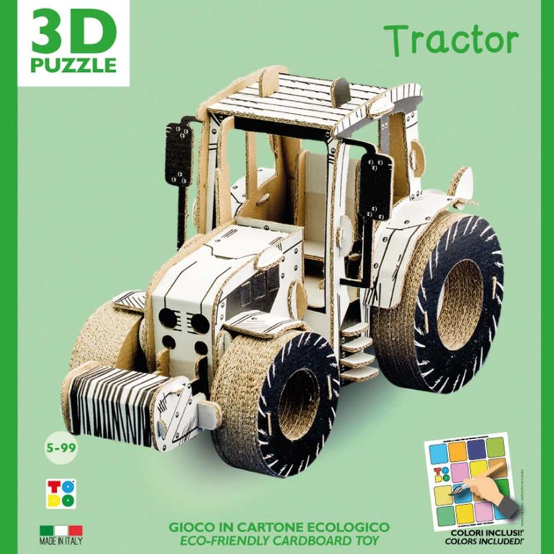 TRACTOR - TRATTORE DI CARTONE da Costruire e Colorare