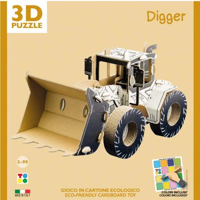 DIGGER - RUSPA DI CARTONE da Costruire e Colorare